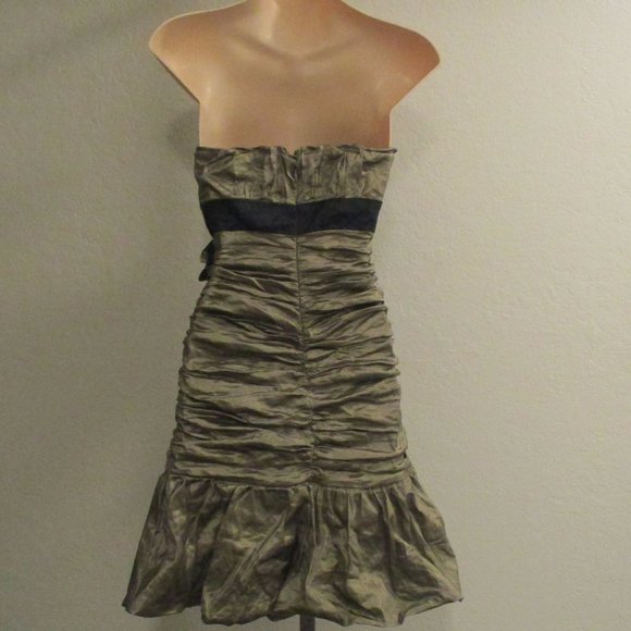 BCBG Gold Halter Mini Dress XS - Picture 6 of 8